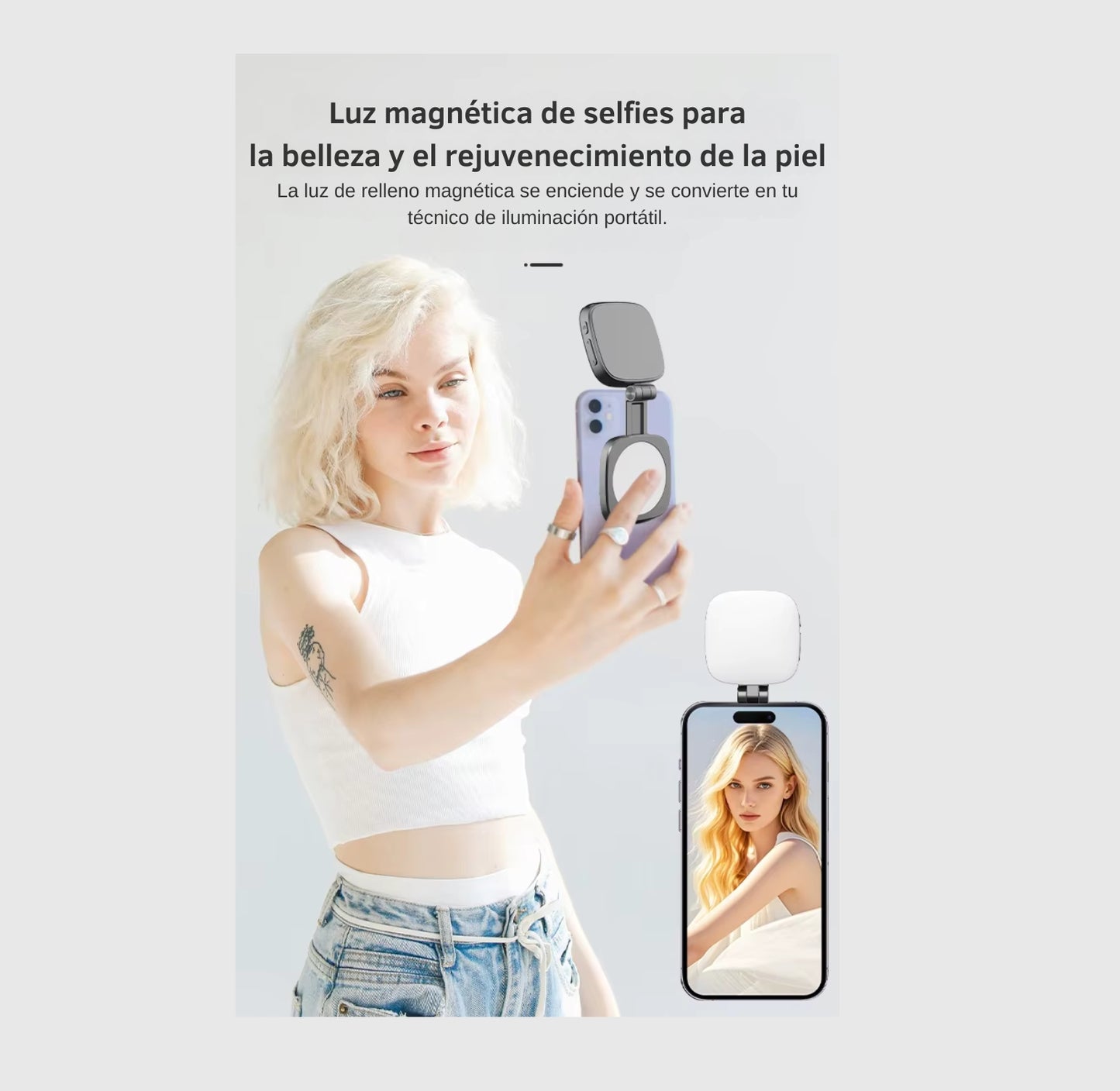 Da vida y brillo a tus fotos al instante- Luz Selfie Magnética Para Celulares