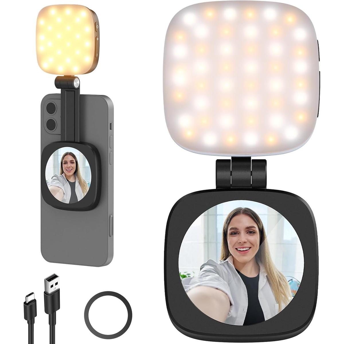 Da vida y brillo a tus fotos al instante- Luz Selfie Magnética Para Celulares